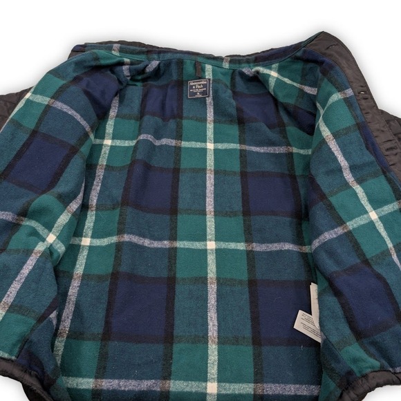 Abercrombie Fitch Diamond Quilted Barn Jacket Men XL  Black Flannel Fleece Lined - Picture 9 of 10